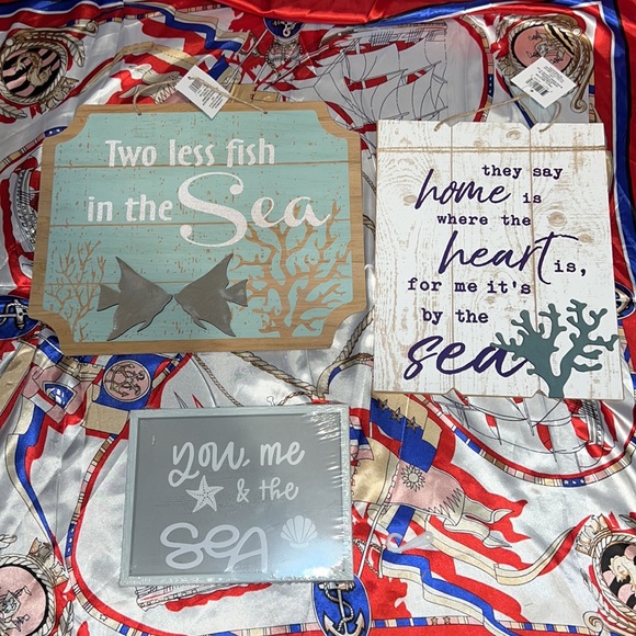 New 3 Piece “Sea” Bathroom Decorative Wall Accents - Picture 2 of 6